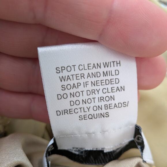 Vintage Sue Wong Silk Maxi Dress Gown 10 Green Y2K Fairy Floral Bead Grunge - Picture 16 of 16